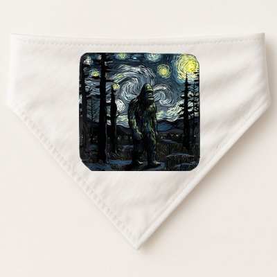 Bigfoot Starry Night Sasquatch Van Gogh Sky Painting Art USA-Made Doggie Bandana