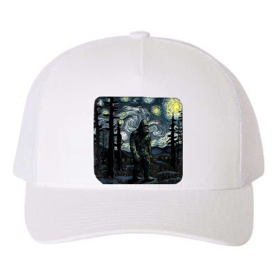 Bigfoot Starry Night Sasquatch Van Gogh Sky Painting Art Yupoong Adult 5-Panel Trucker Hat