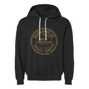 Bourbon Street New Orleans French Quarter Garment-Dyed Fleece Hoodie