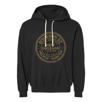 Bourbon Street New Orleans French Quarter Garment-Dyed Fleece Hoodie