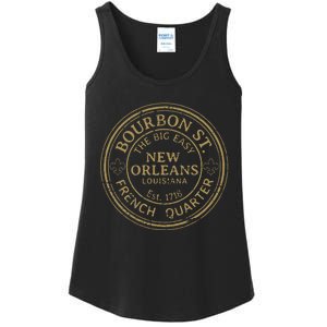 Bourbon Street New Orleans French Quarter Distressed Ladies Essential Tank