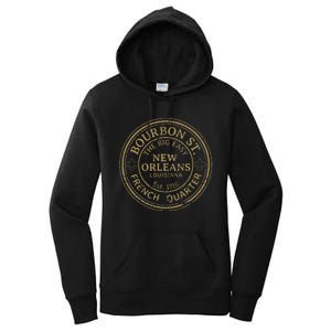 Bourbon Street New Orleans French Quarter Distressed Women's Pullover Hoodie