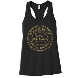 Bourbon Street New Orleans French Quarter Distressed Women's Racerback Tank