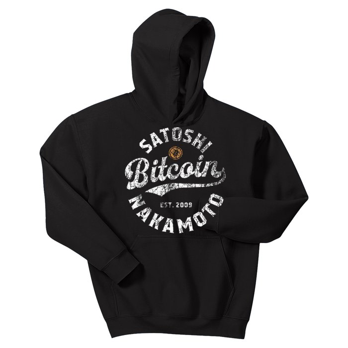 Bitcoin Satoshi Nakamoto Est 2009 Crypto Blockchain Wallet Kids Hoodie