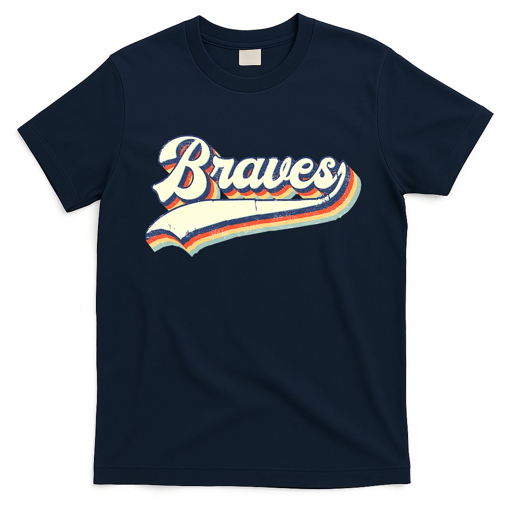 Braves Sports Name Vintage Retro Girl Boy T-Shirt