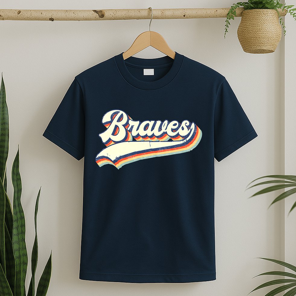 Braves Sports Name Vintage Retro Girl Boy T-Shirt