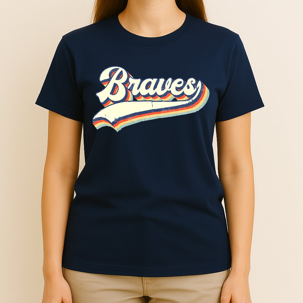 Braves Sports Name Vintage Retro Girl Boy T-Shirt