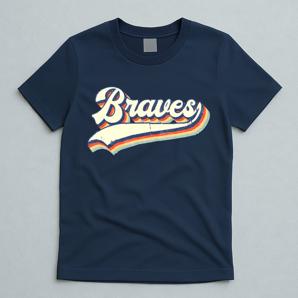 Braves Sports Name Vintage Retro Girl Boy T-Shirt