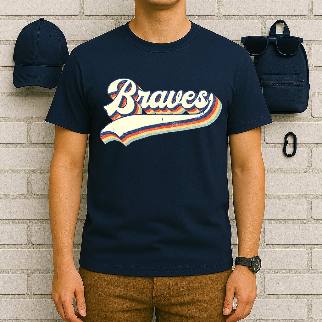 Braves Sports Name Vintage Retro Girl Boy T-Shirt