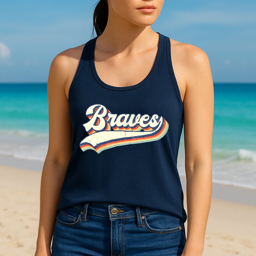 Braves Sports Name Vintage Retro Girl Boy Womens Tank Top