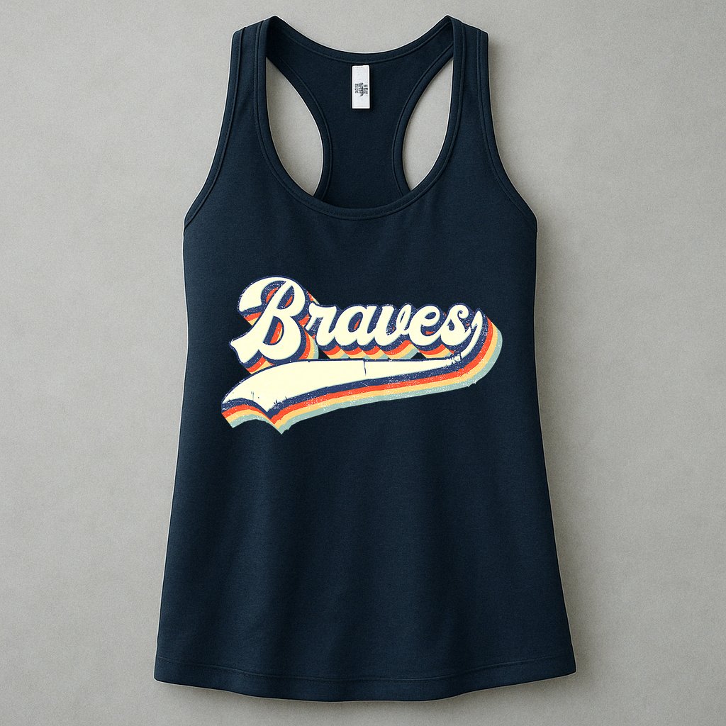 Braves Sports Name Vintage Retro Girl Boy Womens Tank Top