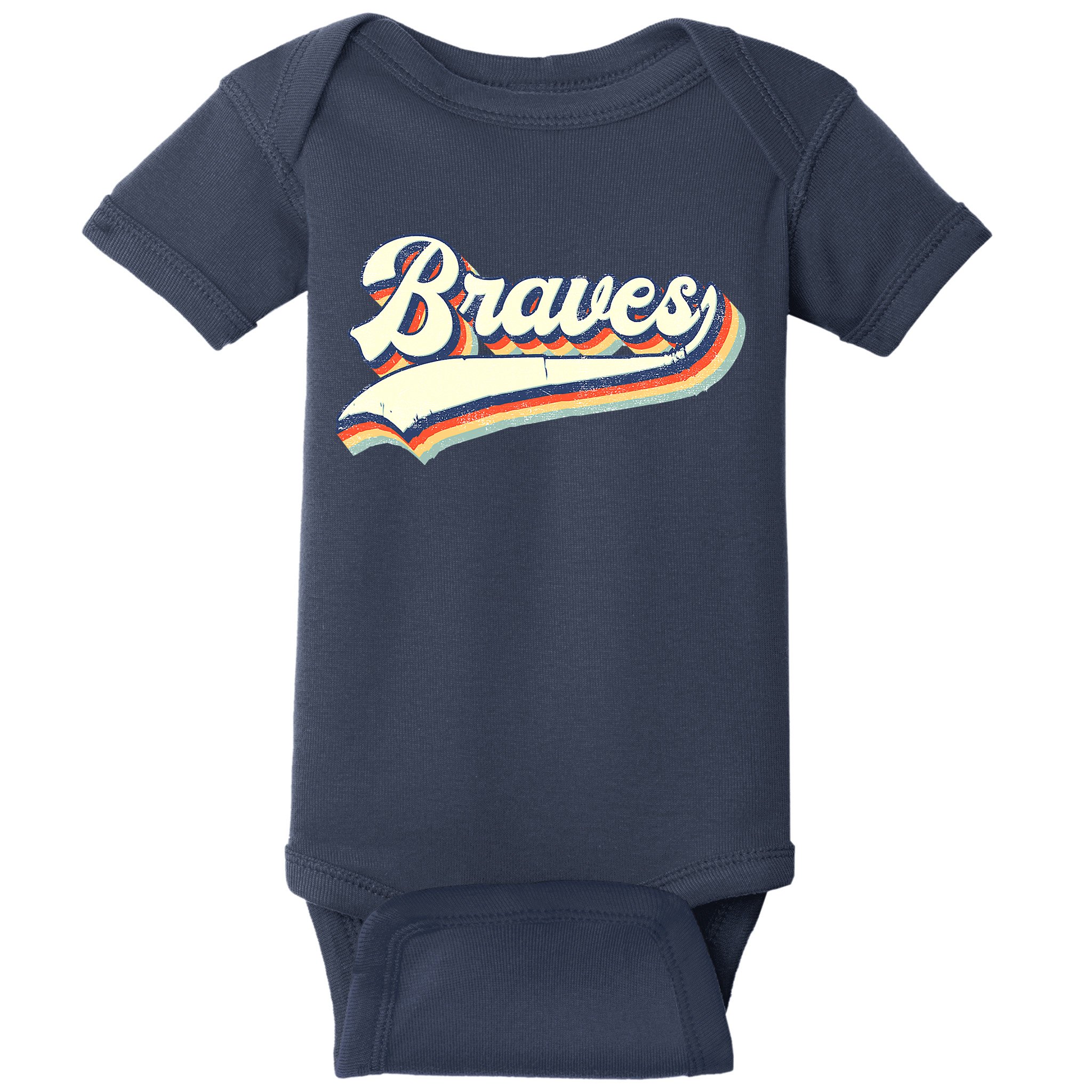 Braves Sports Name Vintage Retro Girl Boy Baby Bodysuit