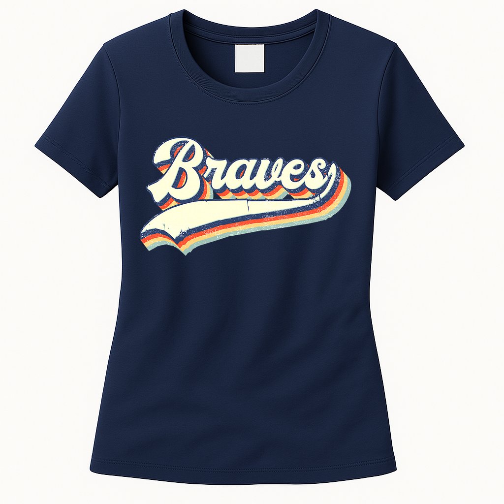 Braves Sports Name Vintage Retro Girl Boy Womens T-Shirt