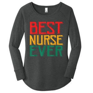 Black Strong Nurse Afro Love Melanin African American Women's Perfect Tri Tunic Long Sleeve Shirt