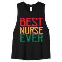 Black Strong Nurse Afro Love Melanin African American Women's Racerback Cropped Tank