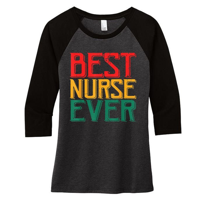 Black Strong Nurse Afro Love Melanin African American Women's Tri-Blend 3/4-Sleeve Raglan Shirt