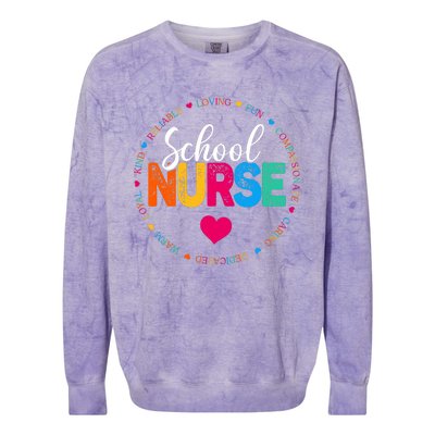 Best School Nurse Ever Appreciation Gift Colorblast Crewneck Sweatshirt