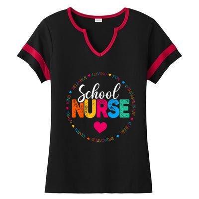 Best School Nurse Ever Appreciation Gift Ladies Halftime Notch Neck Tee