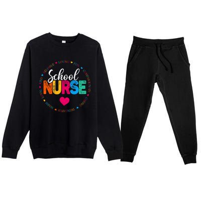 Best School Nurse Ever Appreciation Gift Premium Crewneck Sweatsuit Set