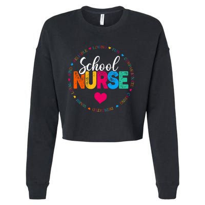 Best School Nurse Ever Appreciation Gift Cropped Pullover Crew