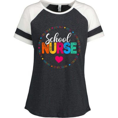 Best School Nurse Ever Appreciation Gift Enza Ladies Jersey Colorblock Tee