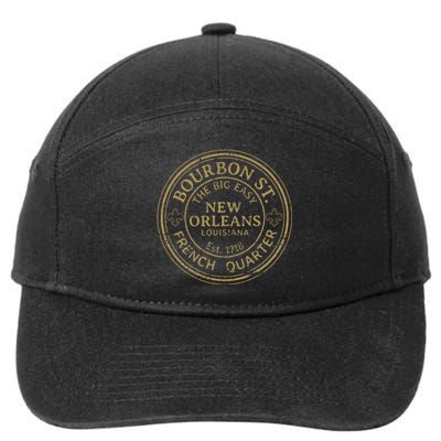 Bourbon Street New Orleans French Quarter Distressed 7-Panel Snapback Hat