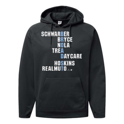 Broad St Names Philadelphia Baseball Performance Fleece Hoodie