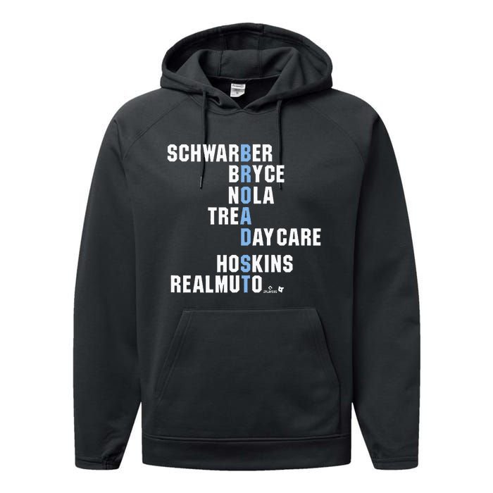 Broad St Names Philadelphia Baseball Performance Fleece Hoodie