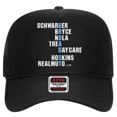 Broad St Names Philadelphia Baseball High Crown Mesh Back Trucker Hat