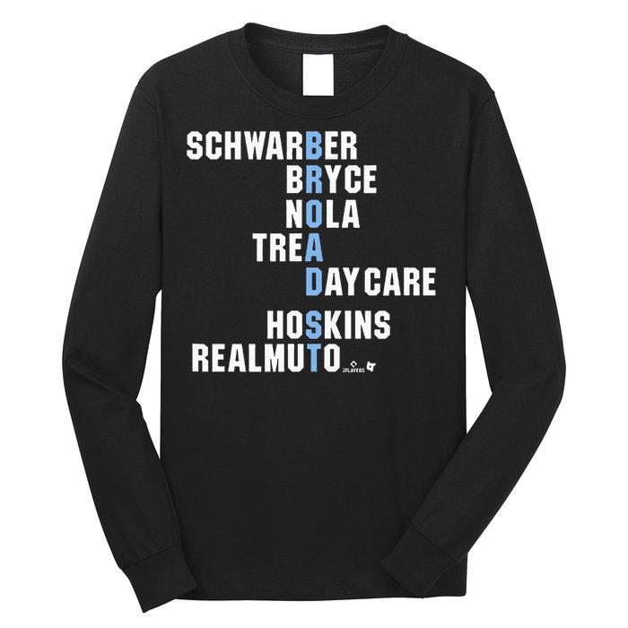 Broad St Names Philadelphia Baseball Long Sleeve Shirt