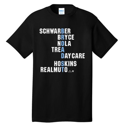 Broad St Names Philadelphia Baseball Tall T-Shirt