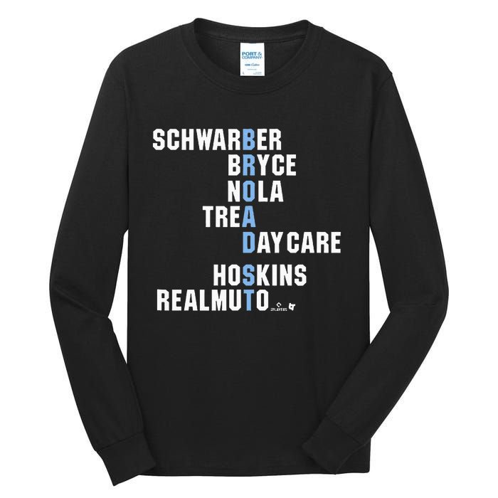 Broad St Names Philadelphia Baseball Tall Long Sleeve T-Shirt