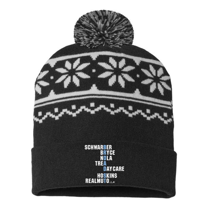 Broad St Names Philadelphia Baseball USA-Made Snowflake Beanie