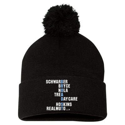 Broad St Names Philadelphia Baseball Pom Pom 12in Knit Beanie