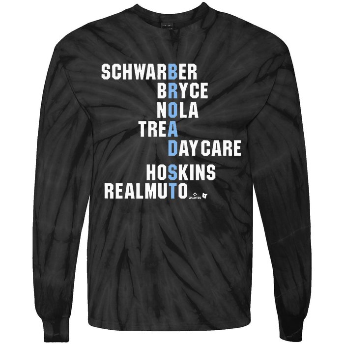 Broad St Names Philadelphia Baseball Tie-Dye Long Sleeve Shirt