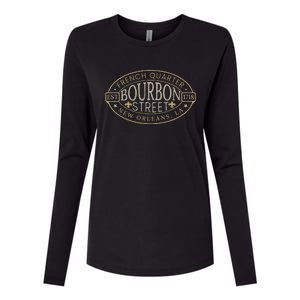 Bourbon Street New Orleans French Quarter Louisiana Est 1718 Womens Cotton Relaxed Long Sleeve T-Shirt