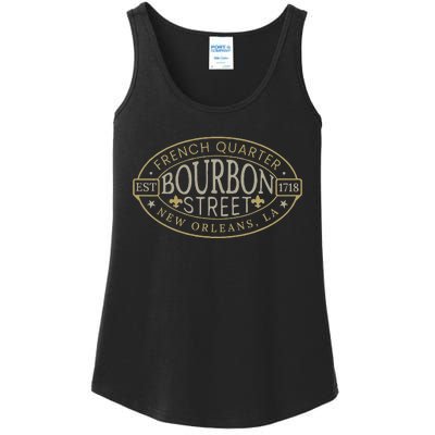 Bourbon Street New Orleans French Quarter Louisiana Est 1718 Ladies Essential Tank