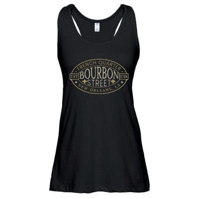 Bourbon Street New Orleans French Quarter Louisiana Est 1718 Ladies Essential Flowy Tank