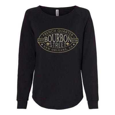 Bourbon Street New Orleans French Quarter Louisiana Est 1718 Womens California Wash Sweatshirt