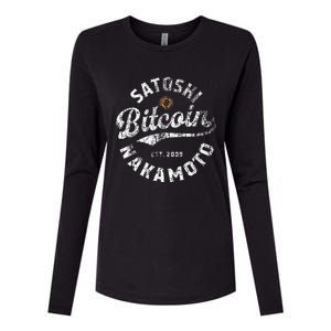 Bitcoin Satoshi Nakamoto Est 2009 Crypto Blockchain Wallet Womens Cotton Relaxed Long Sleeve T-Shirt