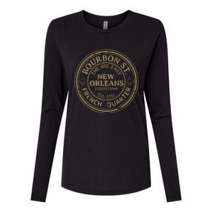 Bourbon Street New Orleans French Quarter Distressed Womens Cotton Relaxed Long Sleeve T-Shirt