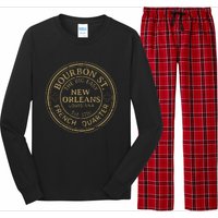 Bourbon Street New Orleans French Quarter Distressed Long Sleeve Pajama Set