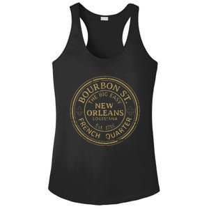 Bourbon Street New Orleans French Quarter Distressed Ladies PosiCharge Competitor Racerback Tank