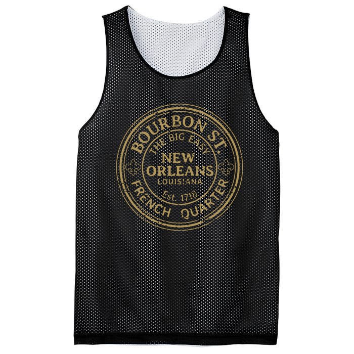 Bourbon Street New Orleans French Quarter Distressed Mesh Reversible Basketball Jersey Tank