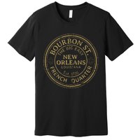 Bourbon Street New Orleans French Quarter Distressed Premium T-Shirt