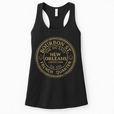 Bourbon Street New Orleans French Quarter Distressed Womens Tank Top