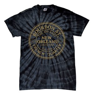 Bourbon Street New Orleans French Quarter Distressed Tie-Dye T-Shirt