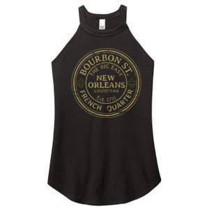 Bourbon Street New Orleans French Quarter Distressed Women's Perfect Tri Rocker Tank