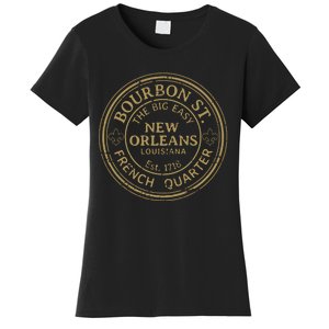 Bourbon Street New Orleans French Quarter Distressed Women's T-Shirt