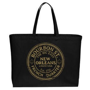 Bourbon Street New Orleans French Quarter Distressed Cotton Canvas Jumbo Tote